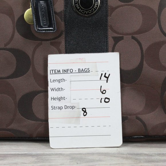 Coach F20105 Signature Brown Kisslock Carry All Purse Satchel Shoulder Bag - Picture 9 of 9